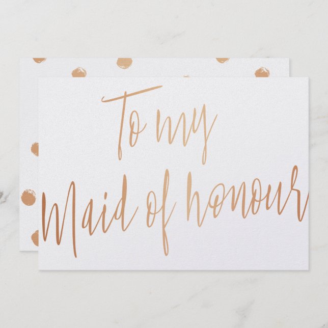 Moderne schicke Rose Gold für meine Trauzeugin Einladung (Vorne/Hinten)