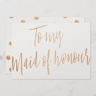 Moderne schicke Rose Gold für meine Trauzeugin Einladung