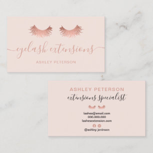 Moderne schicke Rose goldene Wimpern trendig pink Visitenkarte