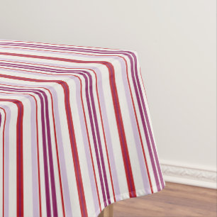 Moderne, schicke rot-lila gestreifte Stoffe Tischdecke