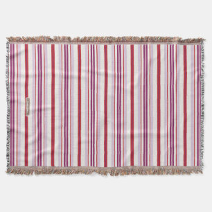 Moderne schicke rote und violette Streifen Stoff Decke