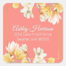 Moderne schicke Rücksendeadresse Quadratischer Aufkleber