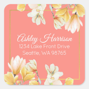 Moderne schicke Rücksendeadresse Quadratischer Aufkleber