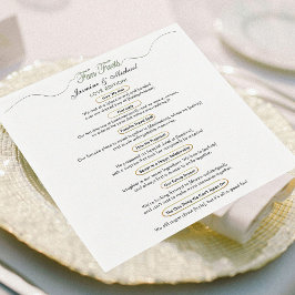 Moderne schicke Sage Green Gold Facts Hochzeitsfei Serviette