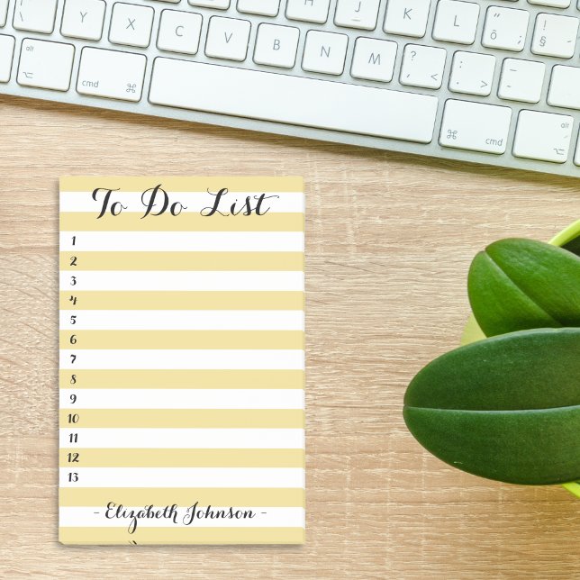 Moderne schicke schicke, elegante Gold gestreift,  Post-it Klebezettel (Modern Chic Trendy Elegant Gold Striped To Do List Post-it Notes)