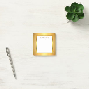Moderne schicke, schicke Goldmonogramm-Bezeichnung Post-it Klebezettel