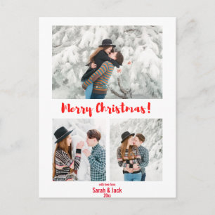 Moderne schicke Schrift fröhliches Weihnachtsfest  Postkarte