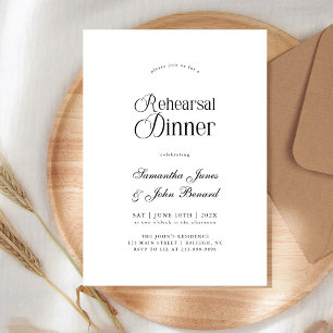 Moderne Schicke Schrift Hochzeitsprobe-Dinner Einladung