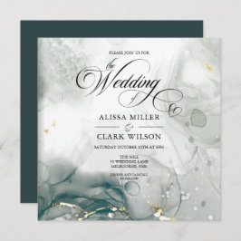 Moderne, schicke Schwarz-Weiß-Hochzeit Einladung