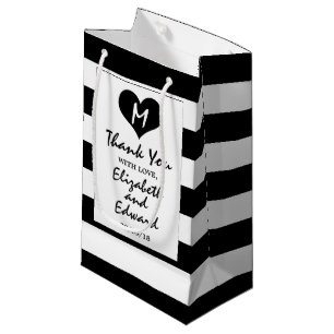Moderne, schicke Schwarz-Weiß-Hochzeit Kleine Geschenktüte