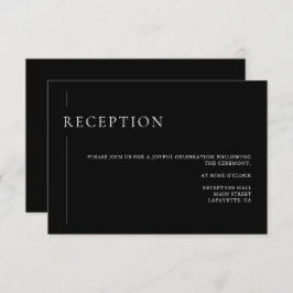 Moderne, schicke Schwarz-Weiß-Rezeption Begleitkarte