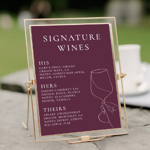 Moderne Schicke Signature-Weine Poster
