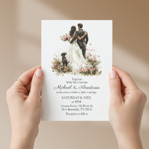 moderne schicke Skript-Hochzeitseinladung zum klei Mitteilungskarte