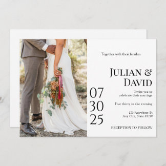 Moderne, schicke, stilvolle Foto-Hochzeitsfeier Einladung