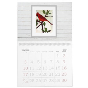 Moderne schicke, stilvolle Watercolor Birds Kalender