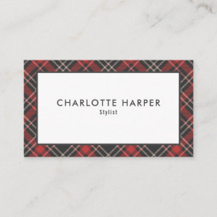 Moderne Schicke Tartan-Karo-Muster Visitenkarte