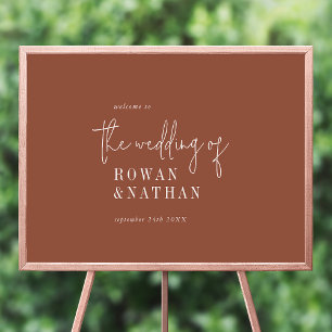 Moderne schicke Terracotta Printable Hochzeit Will Poster