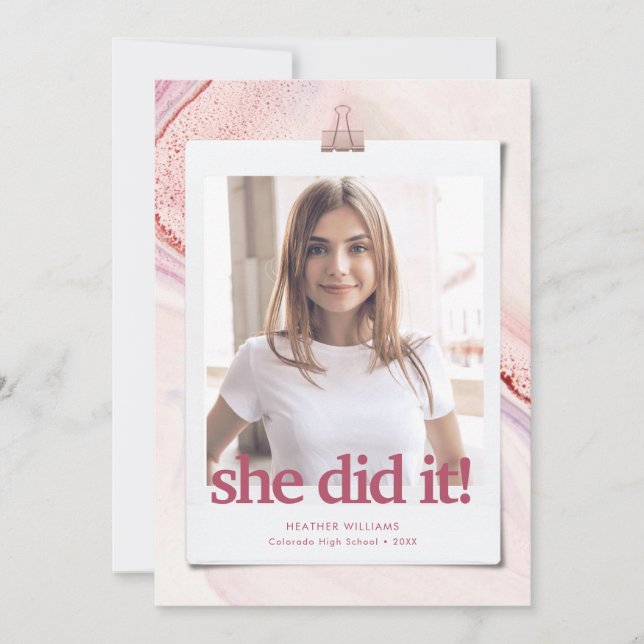 Moderne schicke Typografie Abschluss Einladung (Vorderseite)