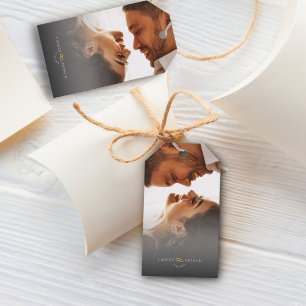 Moderne schicke Ultra-Minimal-Foto-Hochzeit Geschenkanhänger