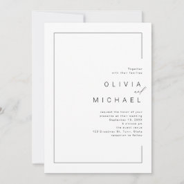 Moderne, schicke und minimalistische Foto-Hochzeit Einladung