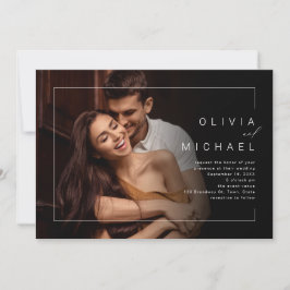 Moderne, schicke und minimalistische Foto-Hochzeit Einladung