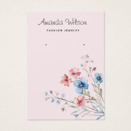 Moderne schicke Watercolor Blumen Ohrring-Karte