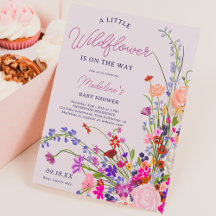 Moderne schicke Wildblume Drehbuch Babydusche