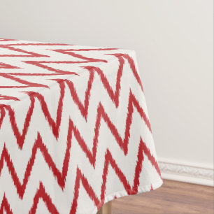 Moderne, schicke, Zickzack rote Farbkat Tischdecke