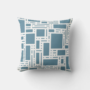 Moderne Schieferblaue Abstrakte Geometrische Wurfk Kissen