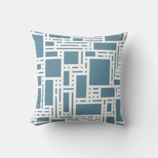 Moderne Schieferblaue Abstrakte Geometrische Wurfk Kissen