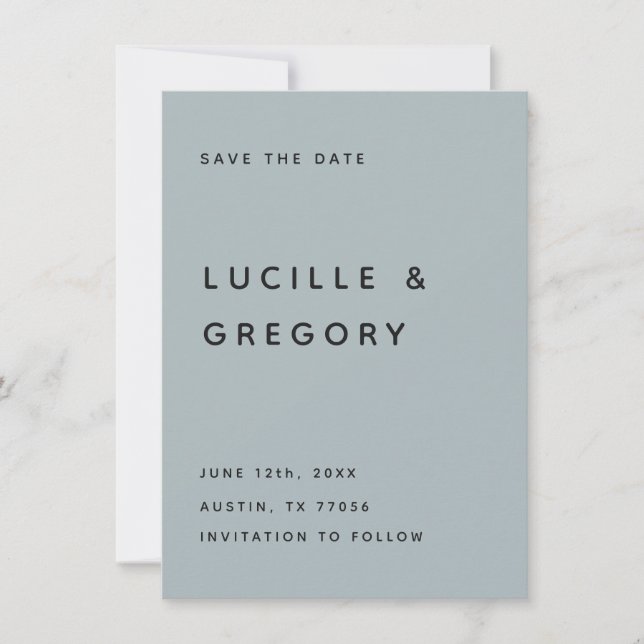 MODERNE SCHIEFERE EDITORIALE ALLE GROßBUCHSTABEN D SAVE THE DATE (Vorderseite)