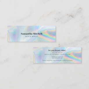 Moderne schillernde Schönheits- und Make-up-Salon Mini Visitenkarte