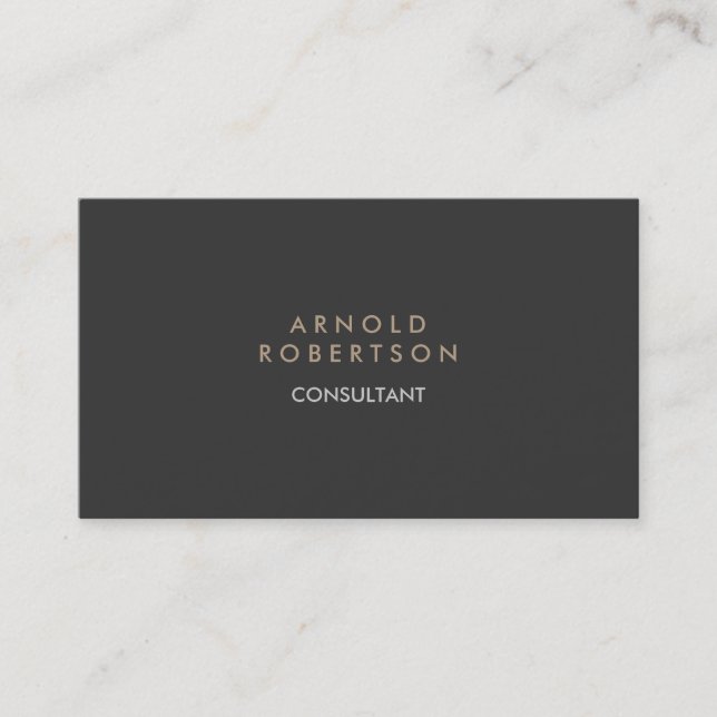 Moderne, Schlicht-graue Beige Trendy Business Card Visitenkarte (Vorderseite)