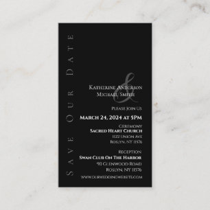 Moderne, schlicht-schwarz und weiß-Save the Date- Visitenkarte