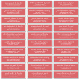 Moderne, schlichte Adresse für Hochzeitsgäste Aufkleber