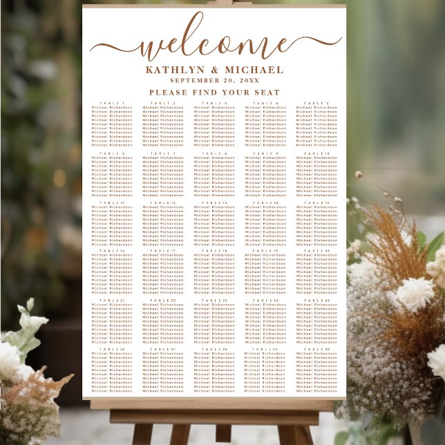 Moderne, schlichte Beige, einfache Hochzeit mit 30 Poster (Von Creator hochgeladen)