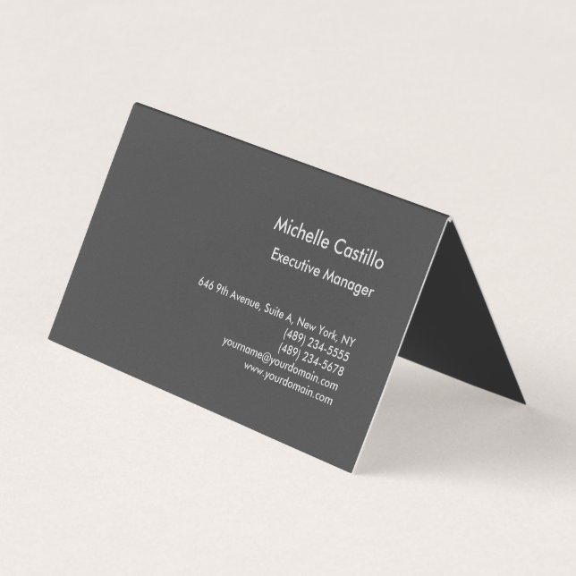 Moderne Schlichte Berufliche Minimalistische Graub Visitenkarten (Vorderseite)