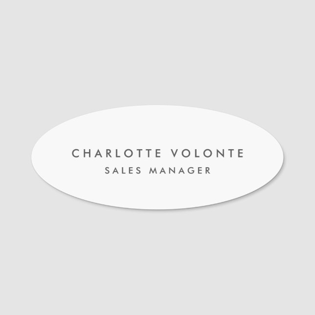 Moderne Schlichte Berufliche Namensposition Namensschild (Vorderseite)