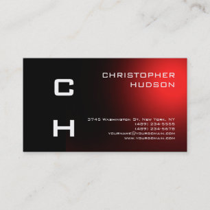 Moderne Schlichte Business Card Schwarz Rot Visitenkarte
