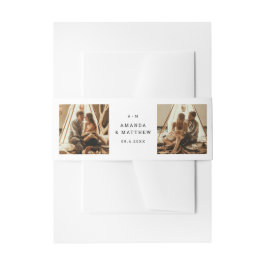 Moderne, schlichte Collage Foto Hochzeit Einladungsbanderole