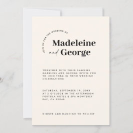 Moderne schlichte, elegante Typografie schwarzweiß Save The Date