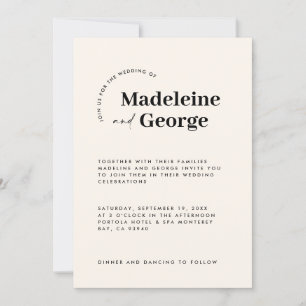 Moderne schlichte, elegante Typografie schwarzweiß Save The Date