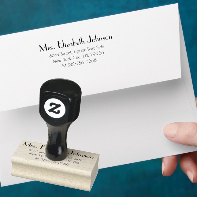 Moderne, schlichte Eleganz Schlicht für ihre Rücks Gummistempel (Modern Simple Elegant Plain For Her Return Address Rubber Stamp)