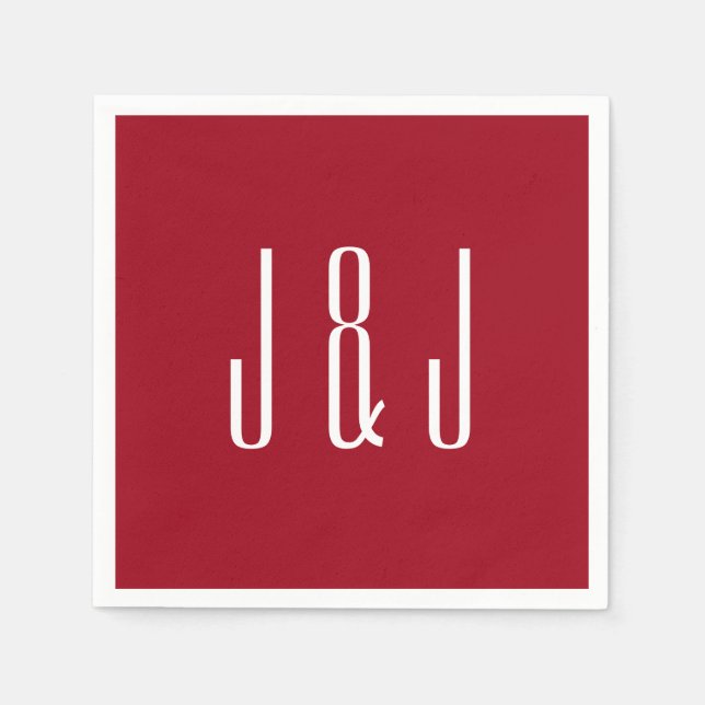 Moderne Schlichte Hochzeit Serviette (Vorderseite)