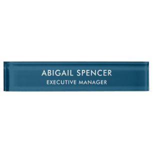 Moderne Schlichte Klasse Beruflich Ocean Blue Namensplakette