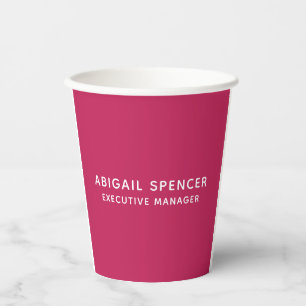 Moderne Schlichte klassische Berufliche Rose Rot Pappbecher