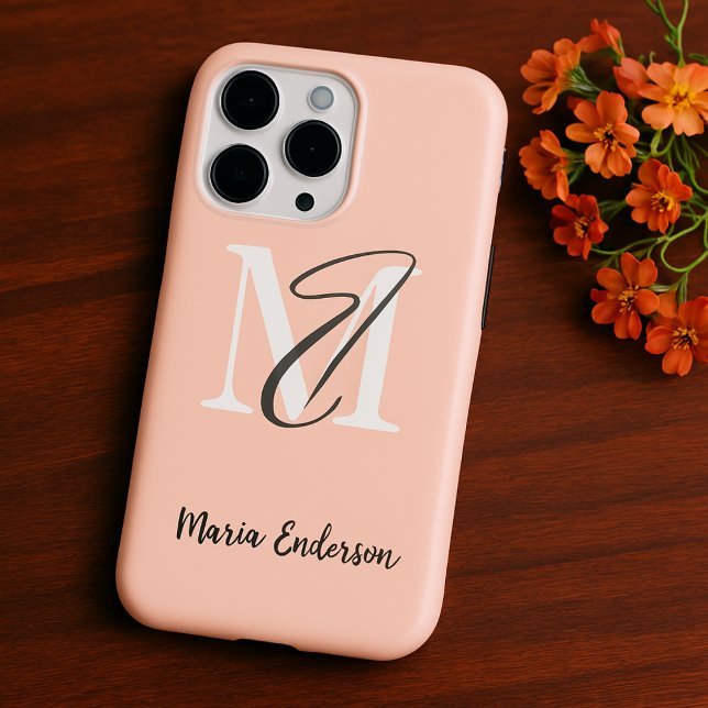 Moderne, schlichte, minimalistische Pastellinitis Case-Mate iPhone Hülle (Von Creator hochgeladen)