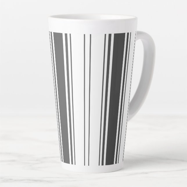 Moderne schlichte, minimalistische schwarzweiße St Milchtasse (Rechte Ecke)