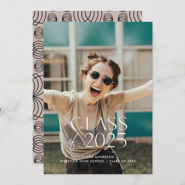 Moderne schlichte Partei für den weißen Foto Einladung (Vorne/Hinten)