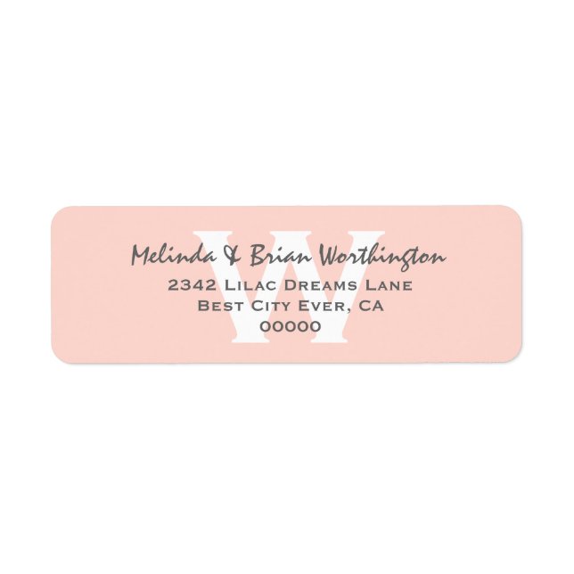 Moderne, schlichte rosa Monogram Wedding V13 (Vorne)
